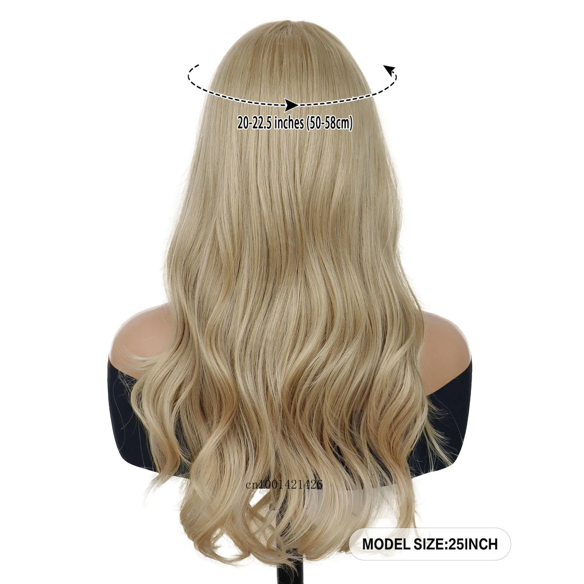 Light Blonde Wavy Cosplay Wig with Bangs for Halloween Synthetic Hair