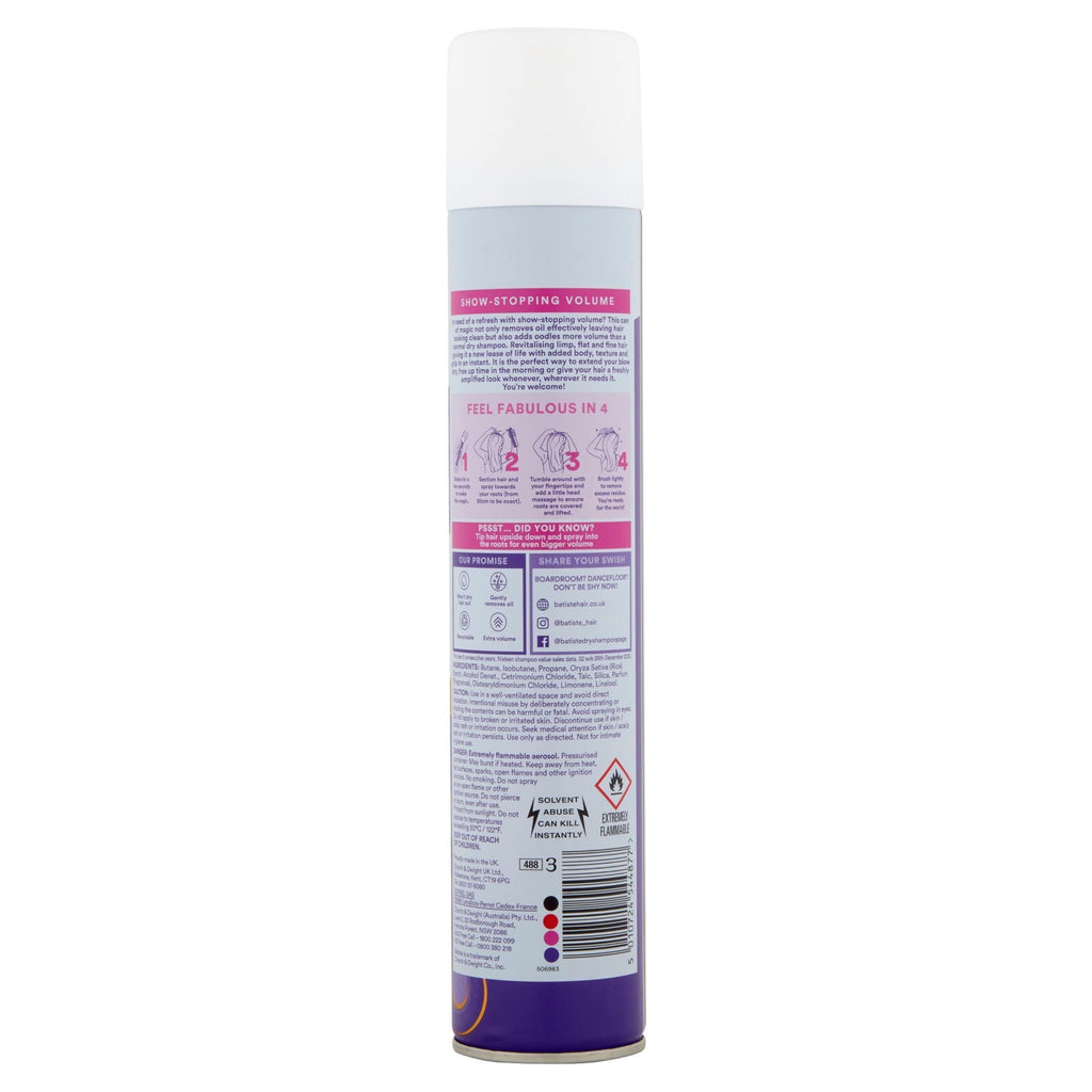Batiste Dry Shampoo 350ML – Instant Freshness & Volume, Multiple Scents