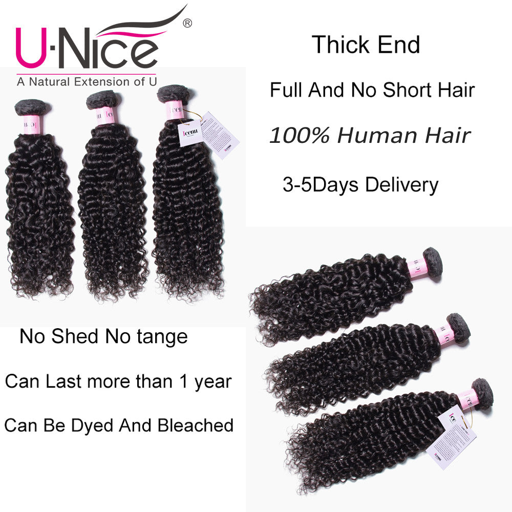 Indian Jerry Curly Hair Extensions - Virgin Human Hair Weave Bundles