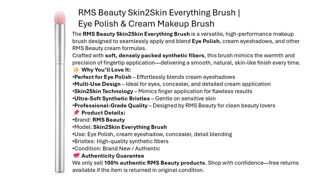 Eye Polish Brush for RMS Skin2Skin Compatible with Cream & Powder