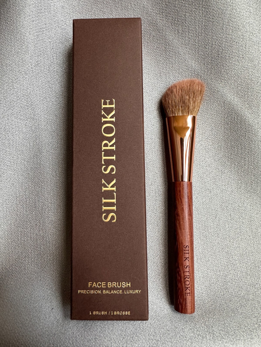 Contour Brush - Natural Goat Hair Face Brush for Blush, Bronzer & Powder