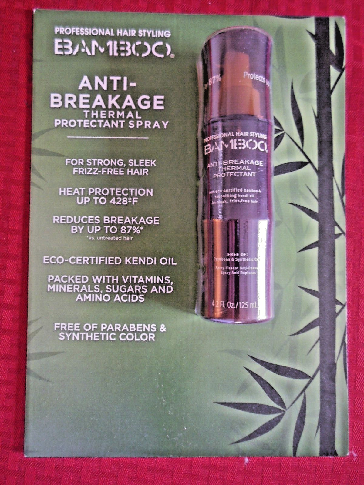 Bamboo Anti-Breakage Thermal Protectant Spray with Kendi Oil - Heat Protection up to 428°F, 4.2 fl oz