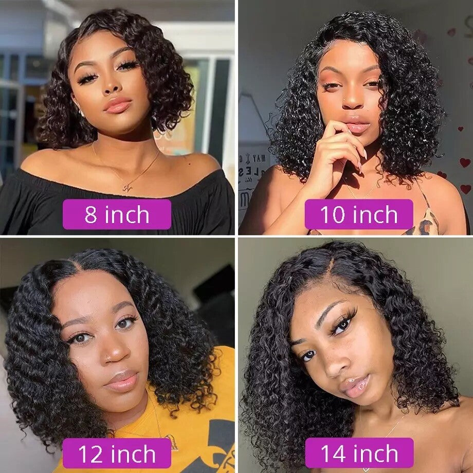 Curly Human Hair Wig Brazilian Remy Pre-Plucked Lace Front & Full Lace Styles