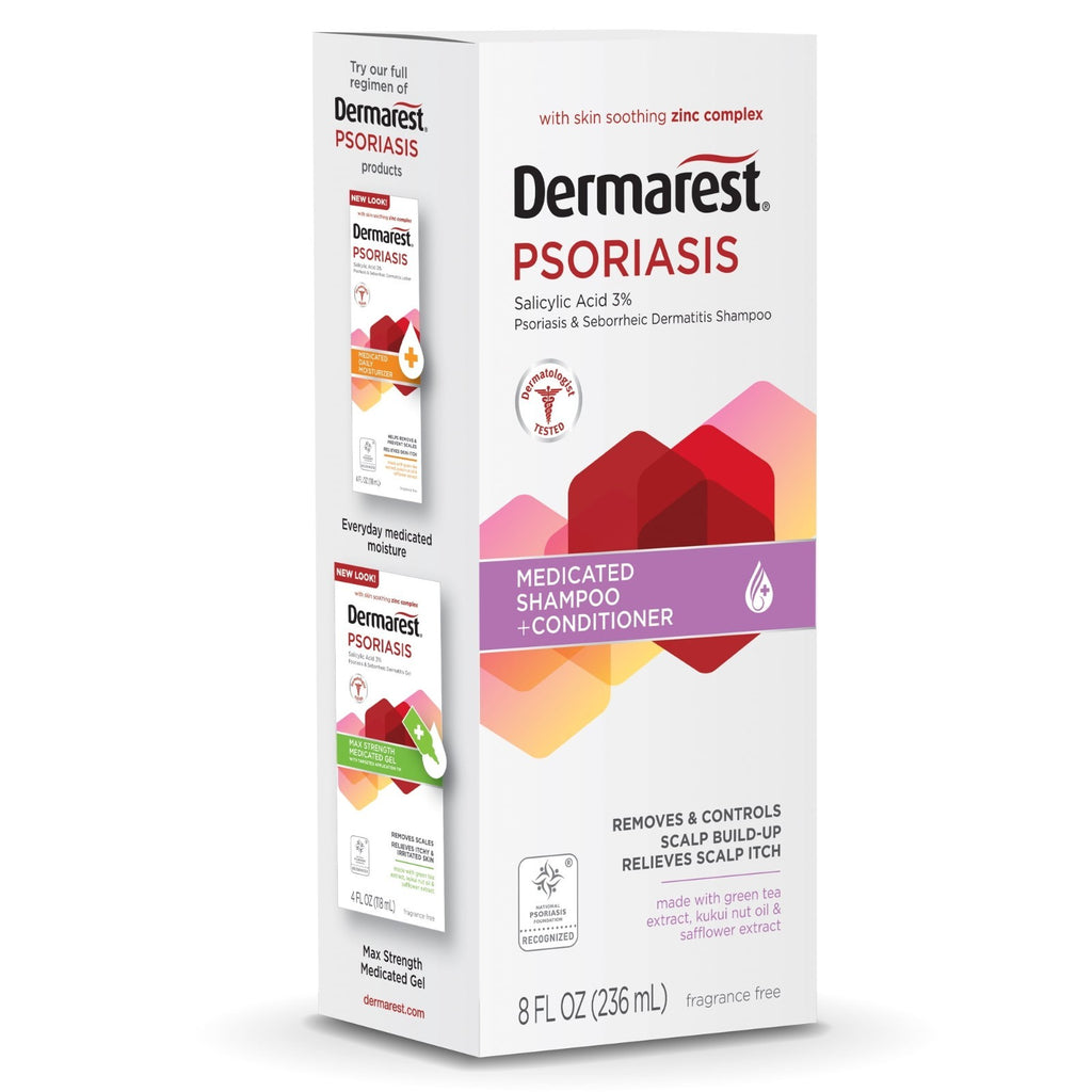 Medicated Psoriasis Shampoo & Conditioner Set with Salicylic Acid - 3 Pack, 8 Fl Oz
