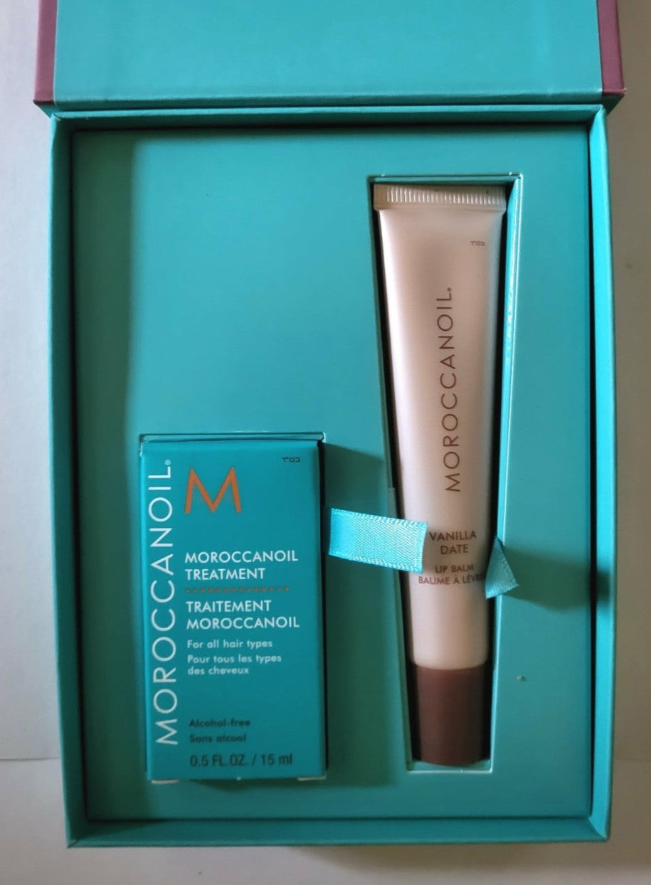 Moroccanoil Hair Treatment & Lip Balm Gift Set - Classic Oil + Vanilla Date