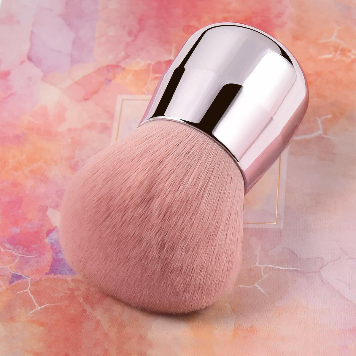 Pink Nail Dust Brush for Nail Art & Makeup - Aluminum Handle