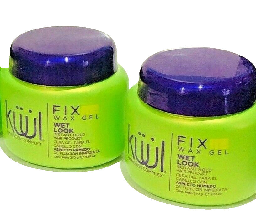 Hair Gel Wax with Wet Look Finish - Instant Hold, 2 Bottles 9.52 oz
