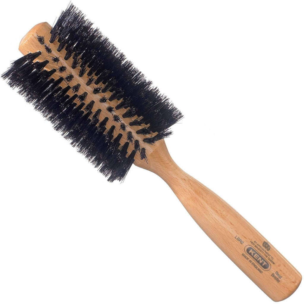 Ladies Black Boar Bristle Medium Round Hair Brush - Salon Quality