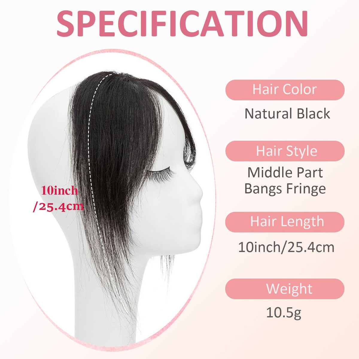 Remy Human Hair Clip-In Bangs - Natural Black, Brown & Blonde Variants