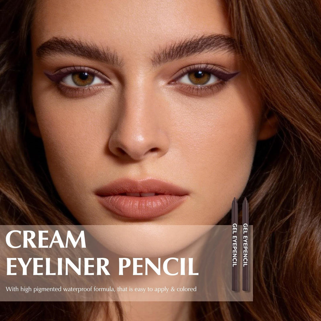 Waterproof Gel Eyeliner Pencil Set for Sensitive Eyes - 2 Pack