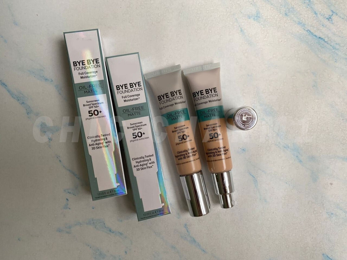 Full Coverage Moisturizer with SPF 50 Foundation - Lightweight, Oil-Free