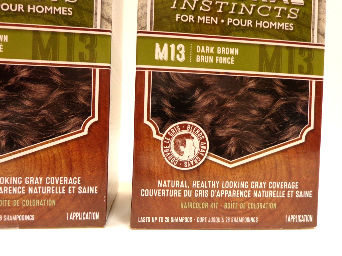 2-Pack Semi-Permanent Hair Color Kit for Men Dark Brown M13