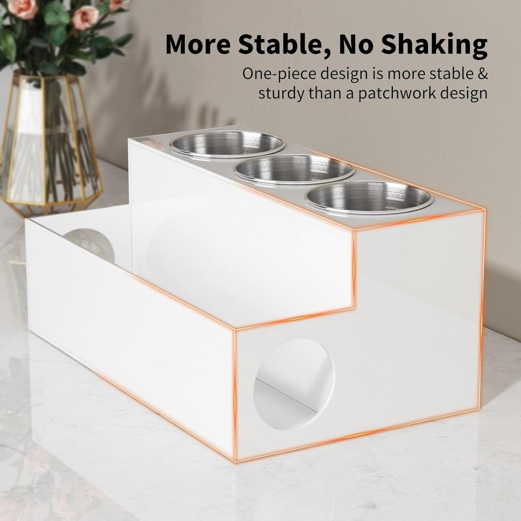Hair Dryer & Styling Tool Organizer with Stainless Steel Cups - Counter Storage