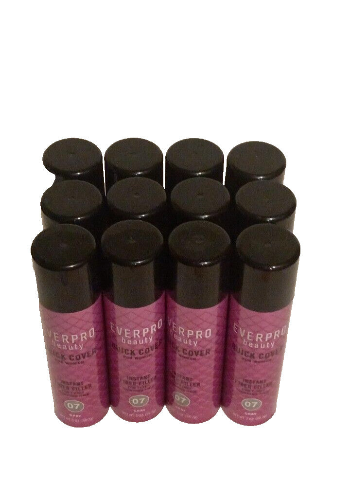 12 Pack Hair Concealer Fibers for Thinning & Fine Hair - Gray
