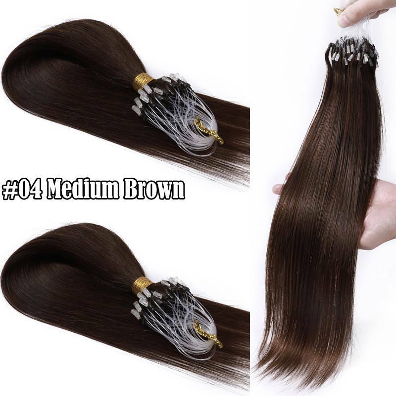 Human Hair Extensions Micro Loop Nano Beads Full Head - Multiple Colors & Lengths