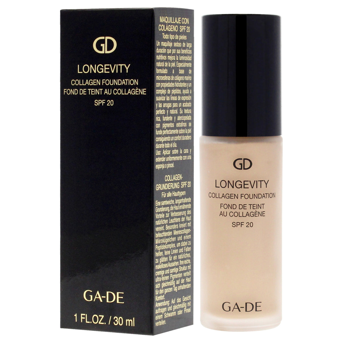 Longevity Collagen Foundation SPF 20 - Soft Beige 501, 1 oz by GA-DE