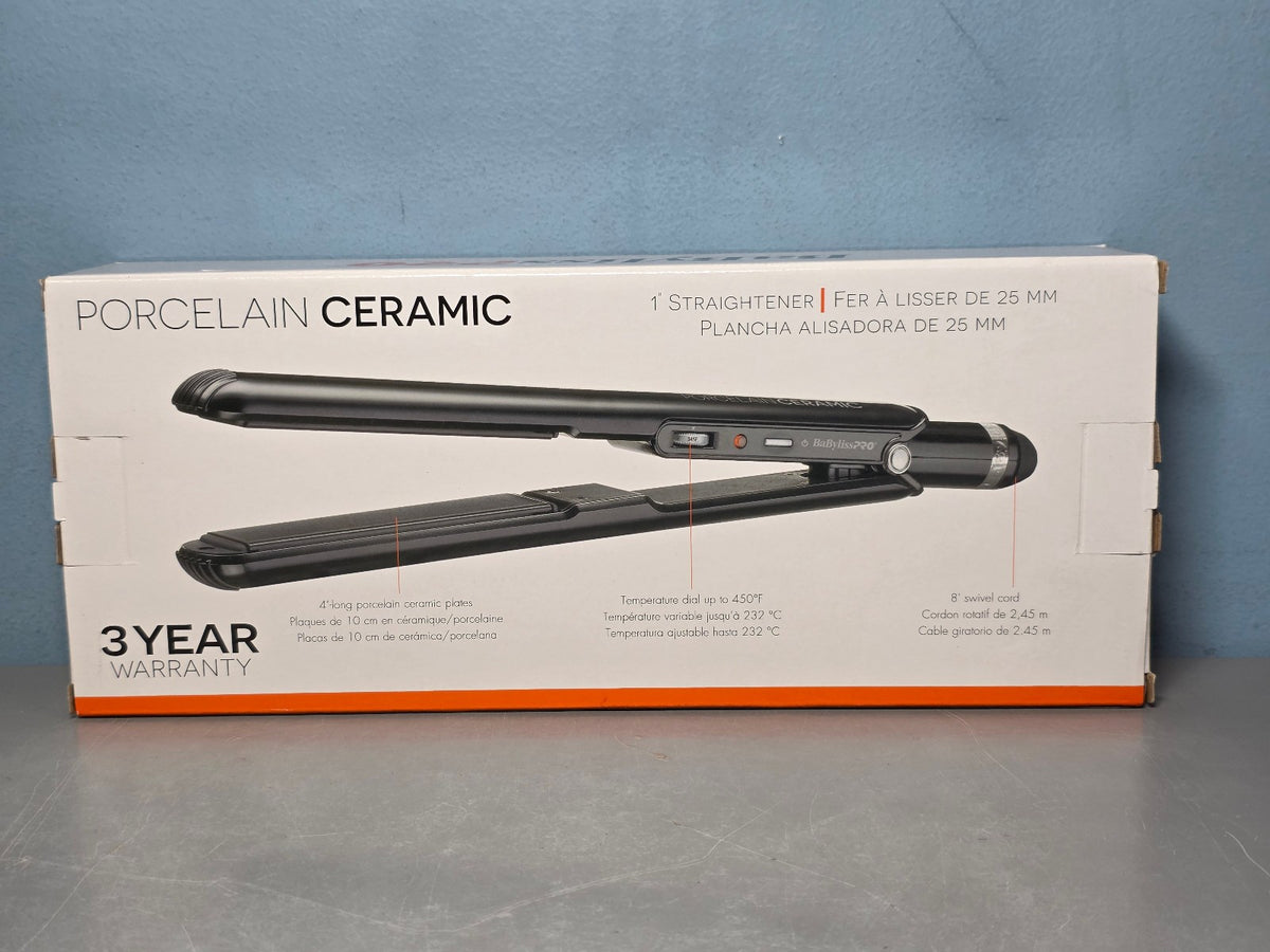 Ceramic Hair Straightener 1 Inch Flat Iron Black 450°F Max Temp