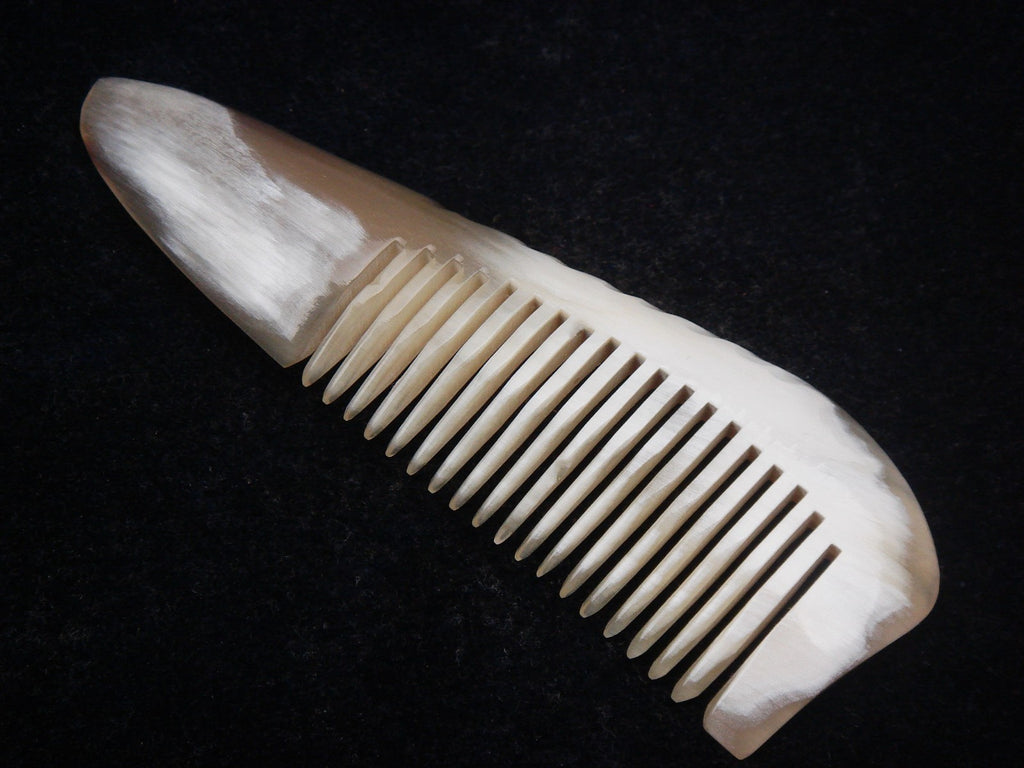 Ox Horn Handcrafted Pocket Comb - Natural Hair Organizer & Grooming Tool