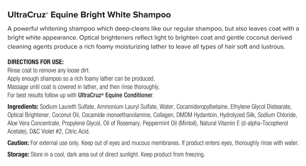 White Horse Shampoo for Equine Brightening & Whitening 32 oz