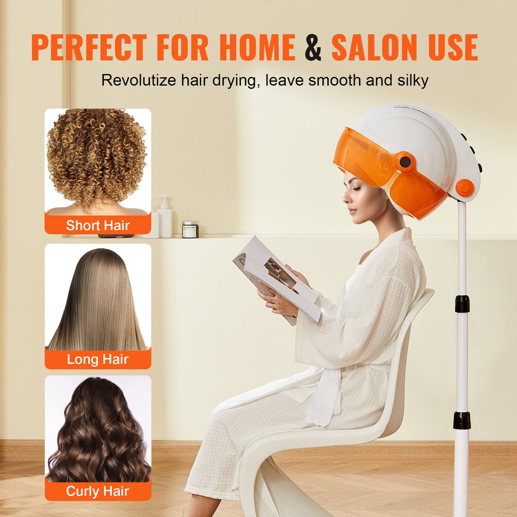 Professional Hooded Hair Dryer 1875W Salon-Quality Stand-Up Hair Dryer with Adjustable Temp & Speed