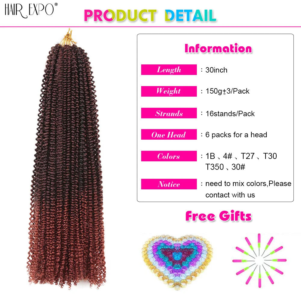 Pre Looped Ombre Passion Twist Crochet Hair Water Wave Synthetic