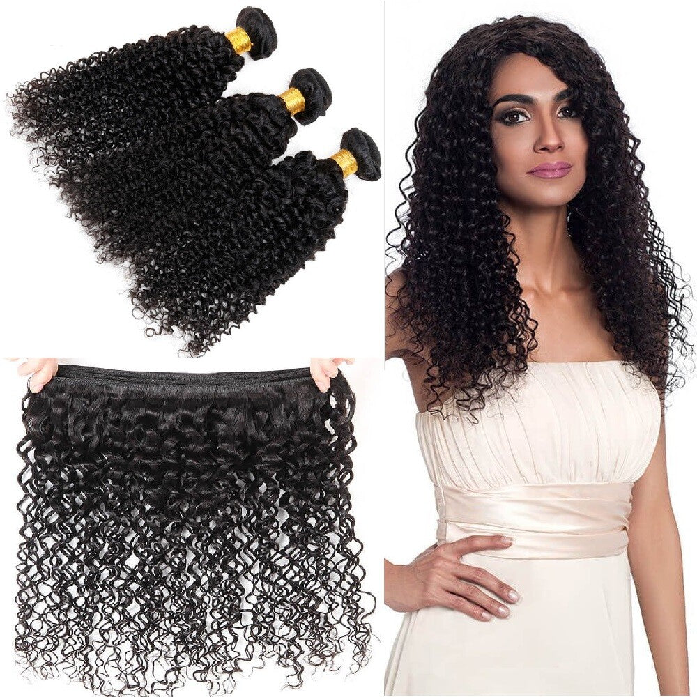 Remy Human Hair Bundle - Unprocessed Brazilian Virgin Curl Hair, Multiple Lengths