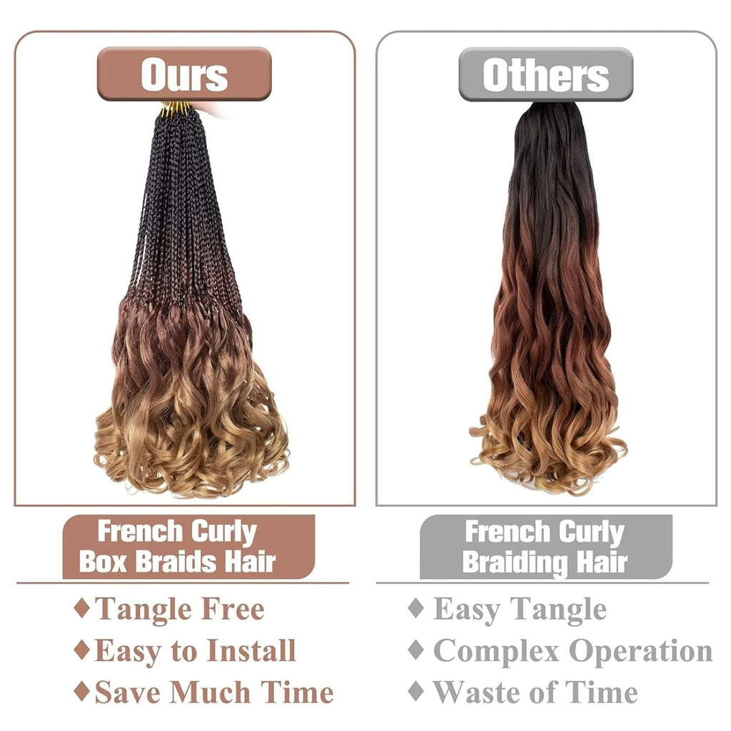 8 Inch Synthetic French Curl Crochet Braids - 9 Pack Hair Extensions for Women & Kids