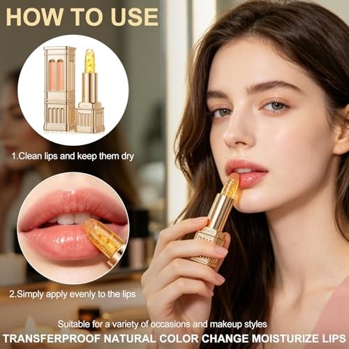Color Changing Lipstick with pH-Activated Custom Shade - Hydrating and Long-Lasting