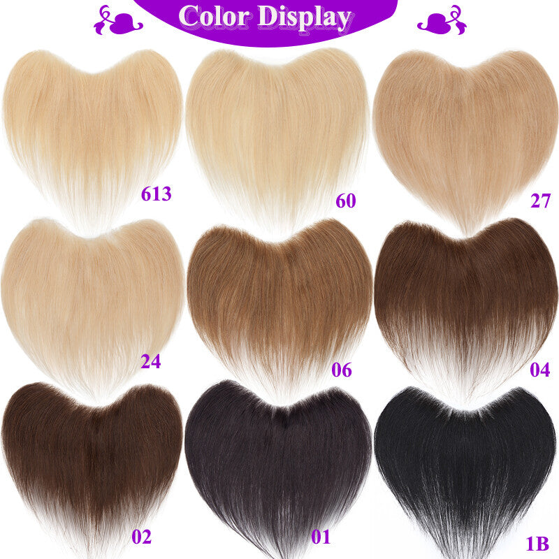 Mens Human Hair Toupee Hair Replacement System with PU Skin Base