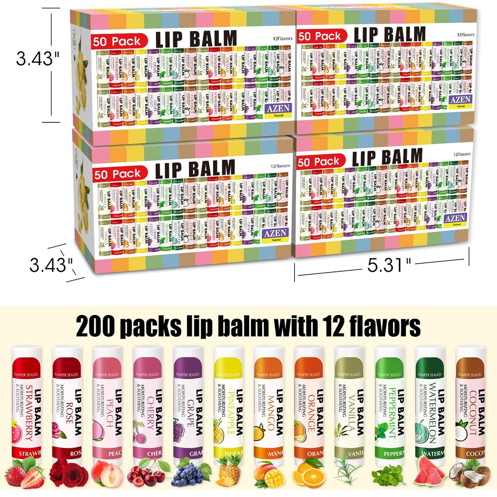 Bulk Natural Lip Balm Set - Moisturizing Lip Care for Dry Lips