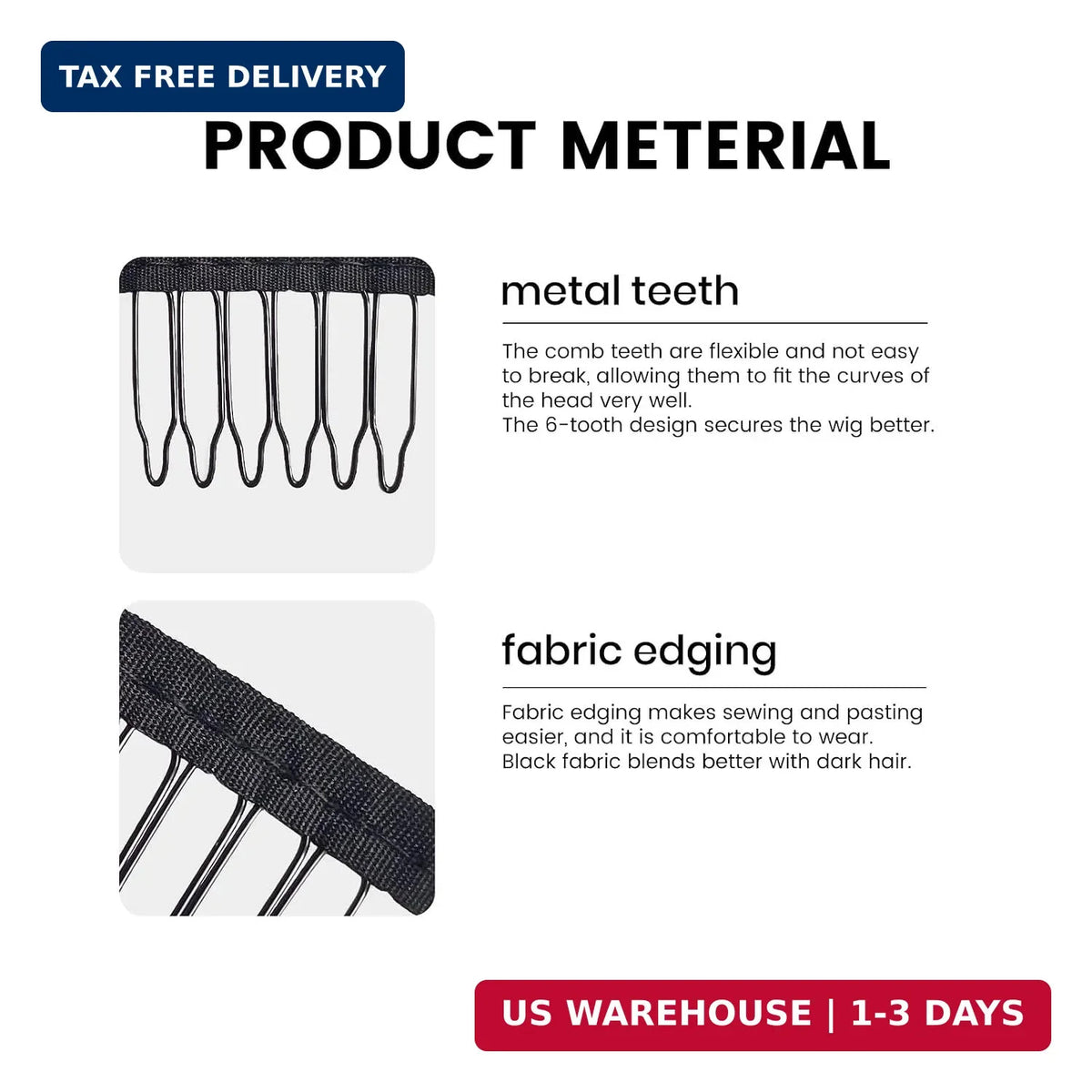 12 Pack Wig Comb Clips for Synthetic Wigs, Secure Hairpieces & Caps