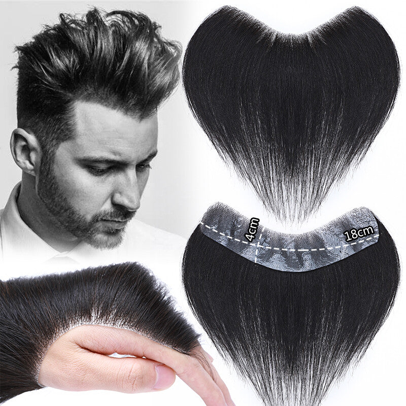 Men's Human Hair Replacement System Toupee with PU Lace Mono Base - Remy Hair Piece