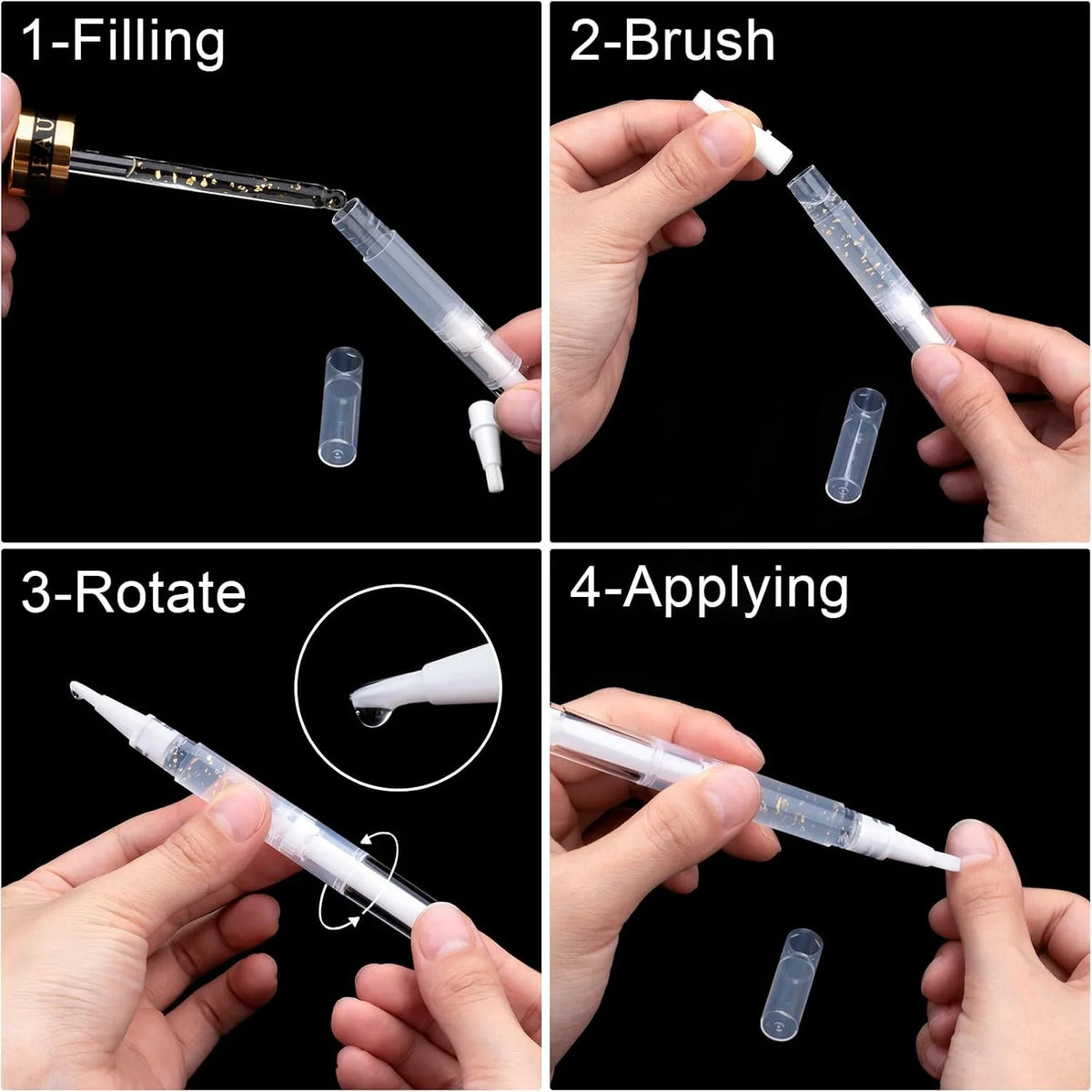 10 Pack 3ml Clear Twist Pen for Nail Cuticle Oil Lip Gloss and More