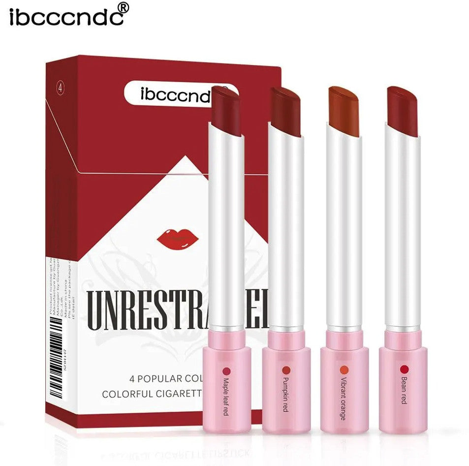 4PCS Matte Lipstick Set Long Lasting Waterproof Red Lip Makeup Kit