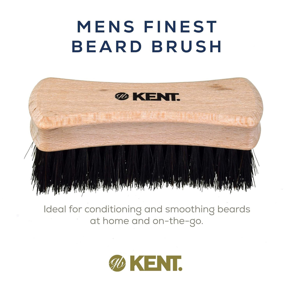 Travel Men’s Beard & Mustache Brush - Natural Boar Bristle, Compact