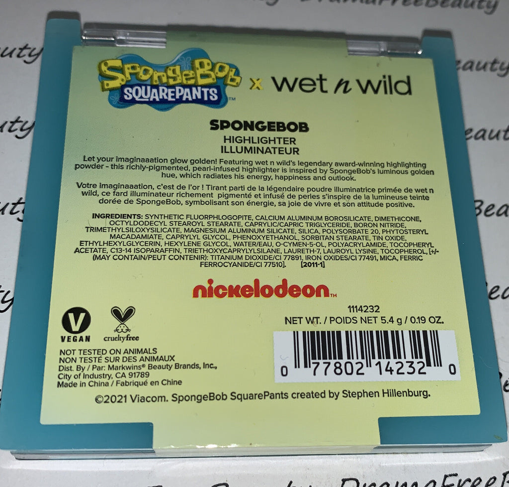Wet n Wild Limited Edition SpongeBob SquarePants Gold Shimmer Highlighter BN