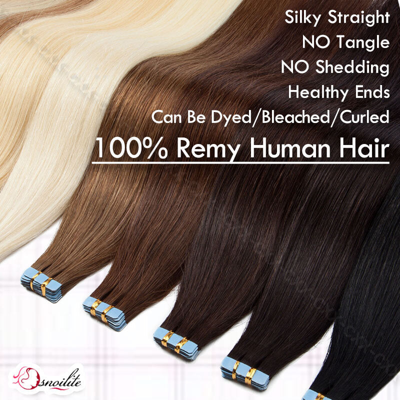 Human Hair Extensions Skin Weft Ombre Thick Tape-In Hair Extensions - Multiple Lengths & Colors