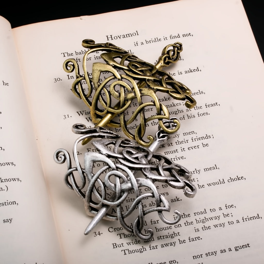 Norse Celtic Silver Hair Pin Viking Knot Jewelry - Shield-Maiden Accessory