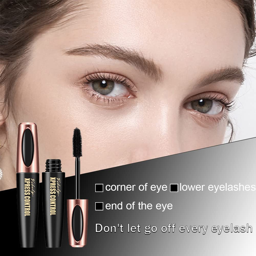 3 Pack Waterproof 4D Silk Fiber Lash Mascara - Thickening & Lengthening