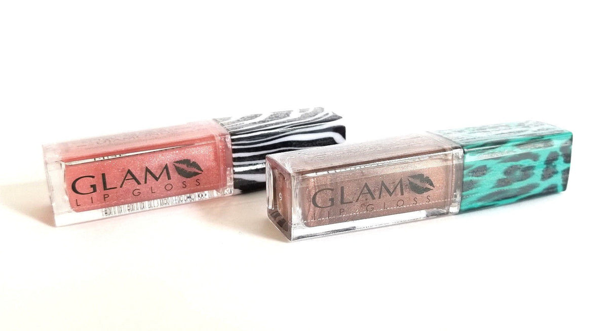 LED Lip Gloss Duo with Mirror - 2 Pack Glam Cosmetics Lip Gloss Set