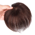 Silk Base Clip-In Human Hair Topper for Thinning Hair - Remy Straight 4-6 Inch