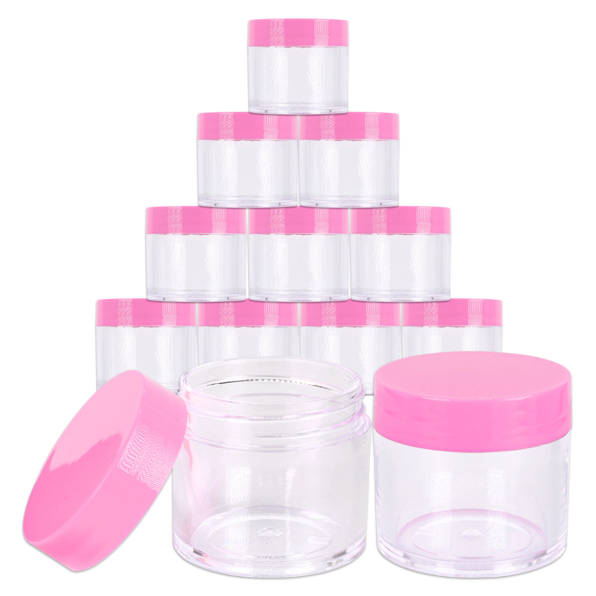 12 Pack 1oz Acrylic Plastic Jars BPA Free Sample Containers for Cosmetics & Food