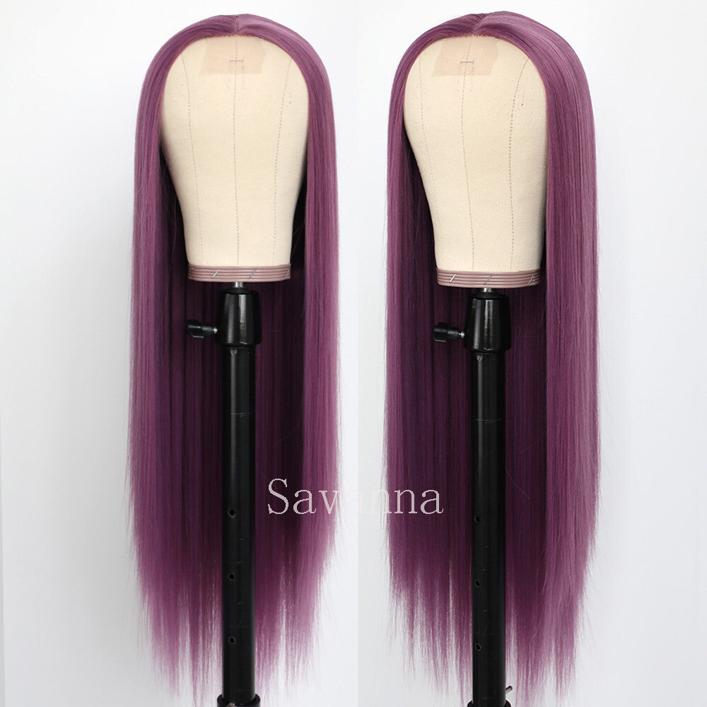 Synthetic Lace Front Wig - Heat Resistant Middle Part Cosplay Hair
