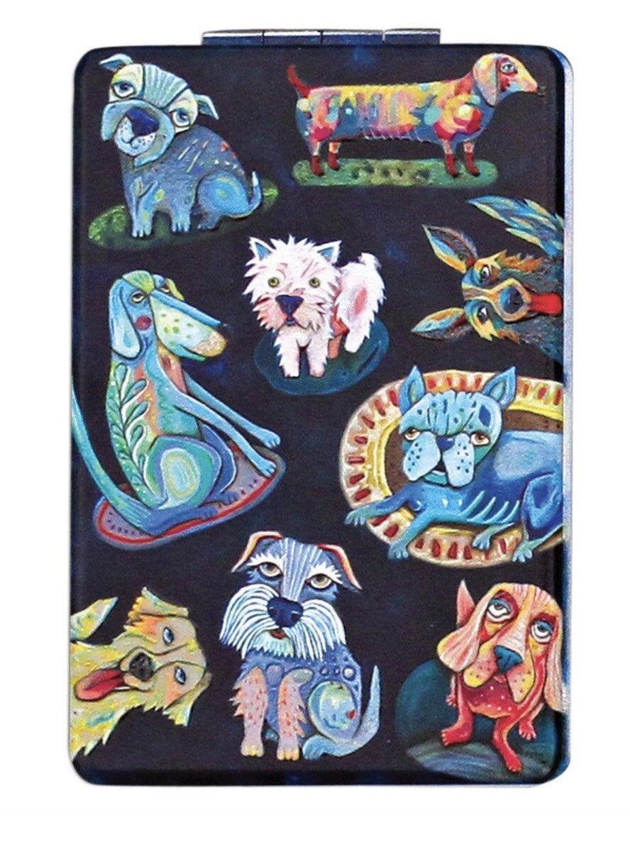 Compact Mirror Dog Park 3.8 Inch Folded with Magnification - Dog Lovers Gift