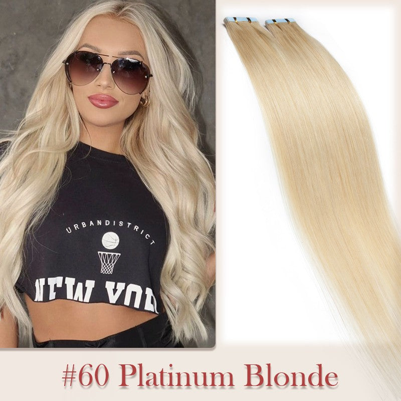 100g Invisible Tape-In Hair Extensions Remy Human Hair Full Head Thick