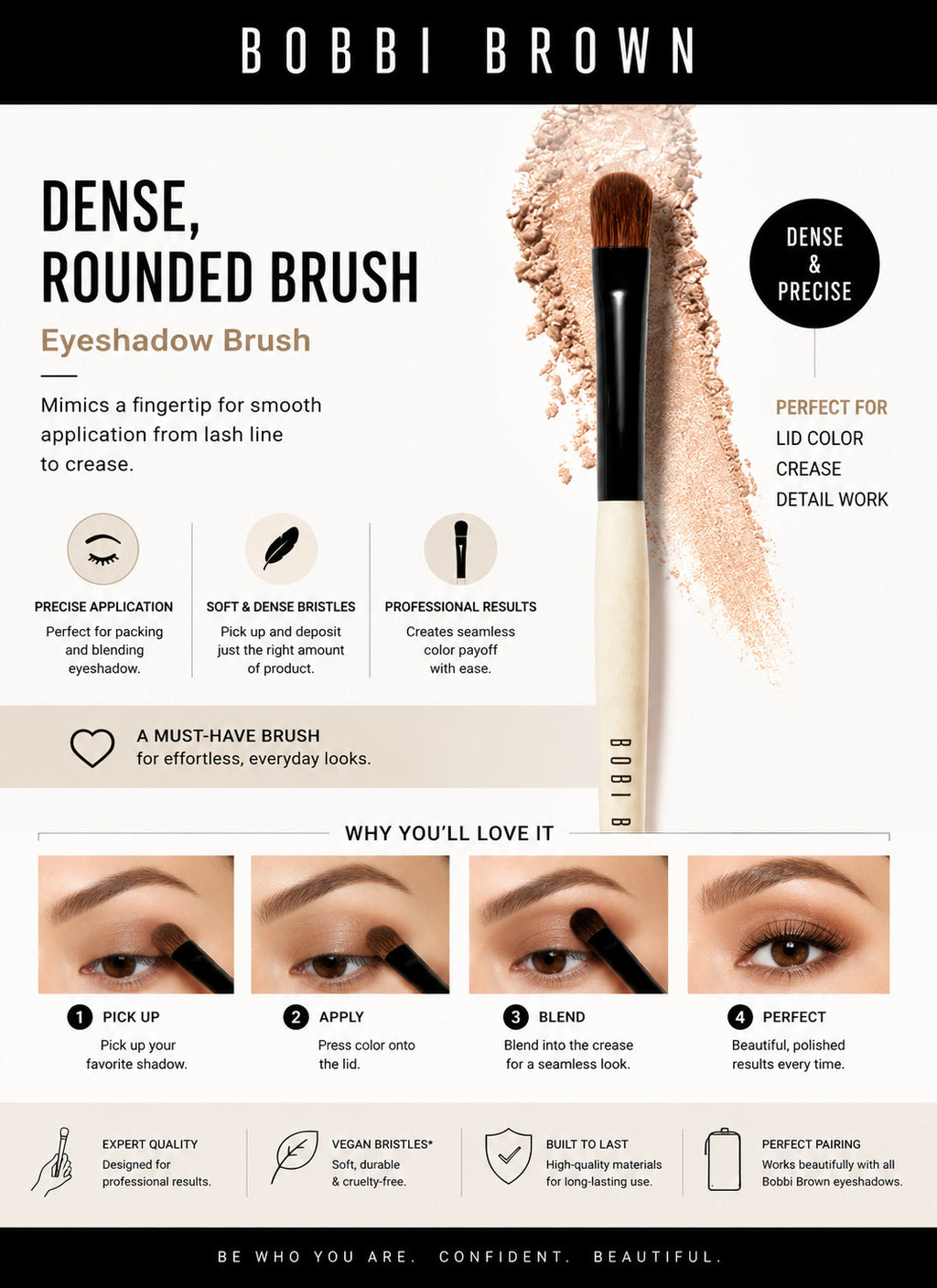 Makeup Brush for Eyeshadow Application Dense Rounded Eye Brush