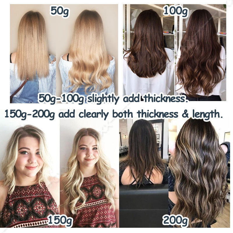 Human Hair Extensions Skin Weft Ombre Thick Tape-In Hair Extensions - Multiple Lengths & Colors