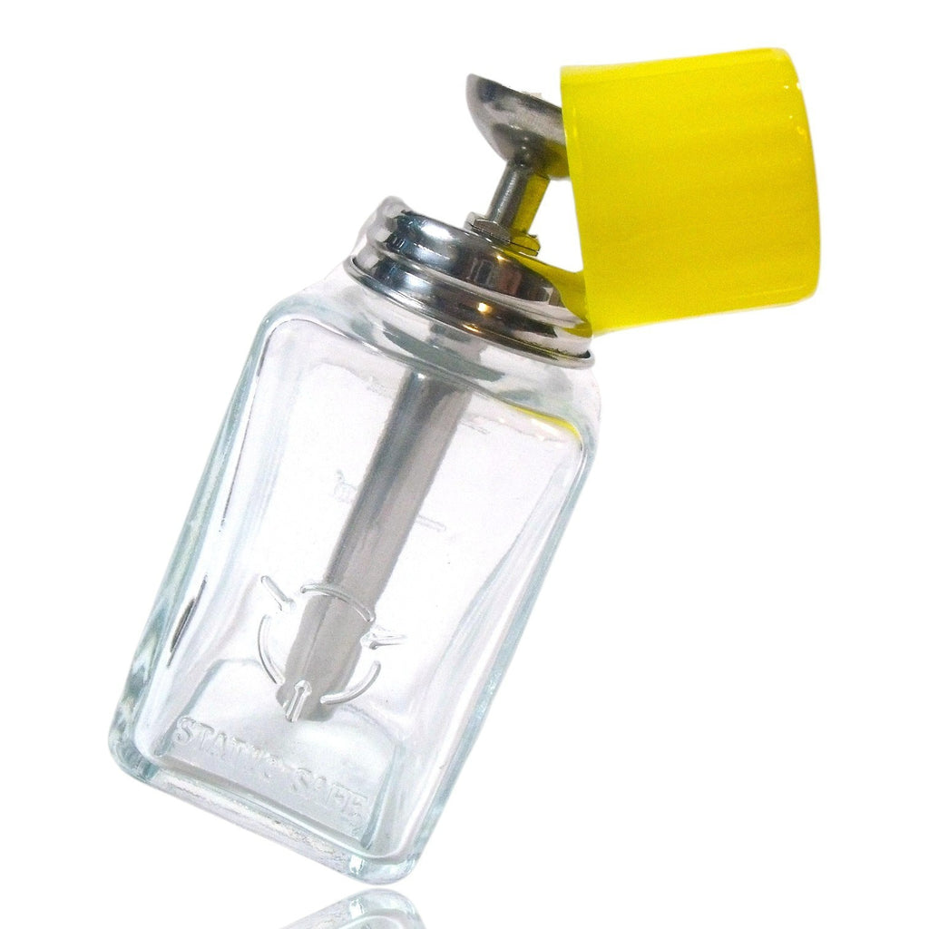 2-Pack Push-Down Pump Glass Dispenser Bottles with Cap – 180ml Empty Alcohol/Remover Bottles