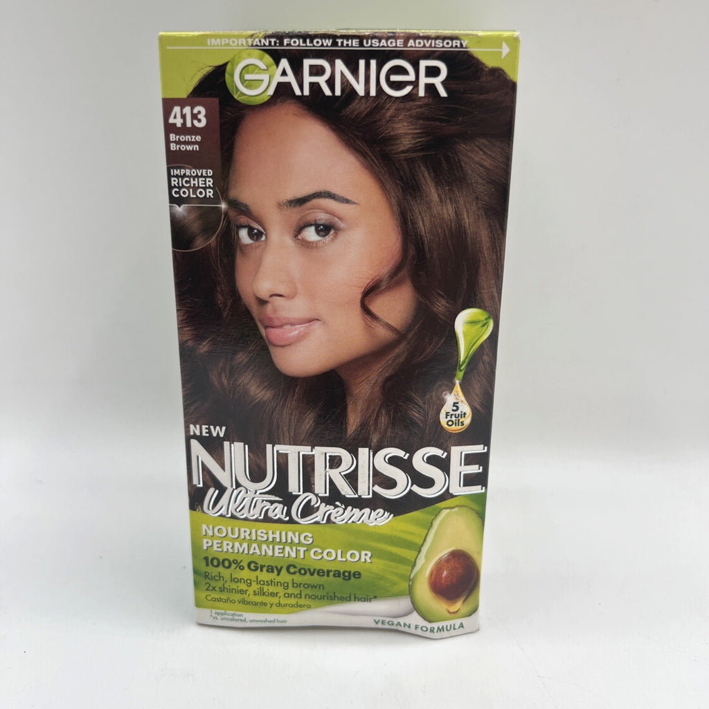 Garnier Nutrisse Ultra Creme Nourishing Hair Color 413 Bronze Brown 3 Pack