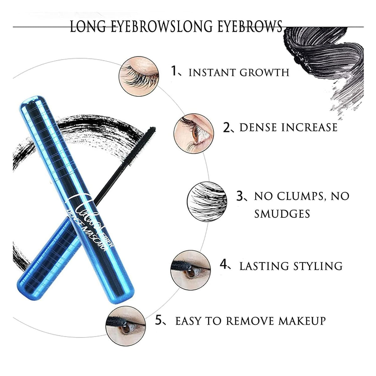 Waterproof Lash Volumizing Mascara for Older Women - 2 Pack, Hypoallergenic & Long-Lasting